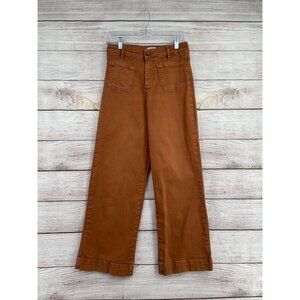 Marine Layer Wide Leg Cropped Bridget Pants Women's 6 Baked Clay